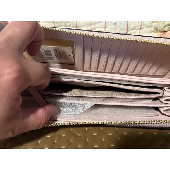 NWT Michael Kors Jet Set Travel Continental Long Wallet Wristlet Powder blush - Picture 9 of 9